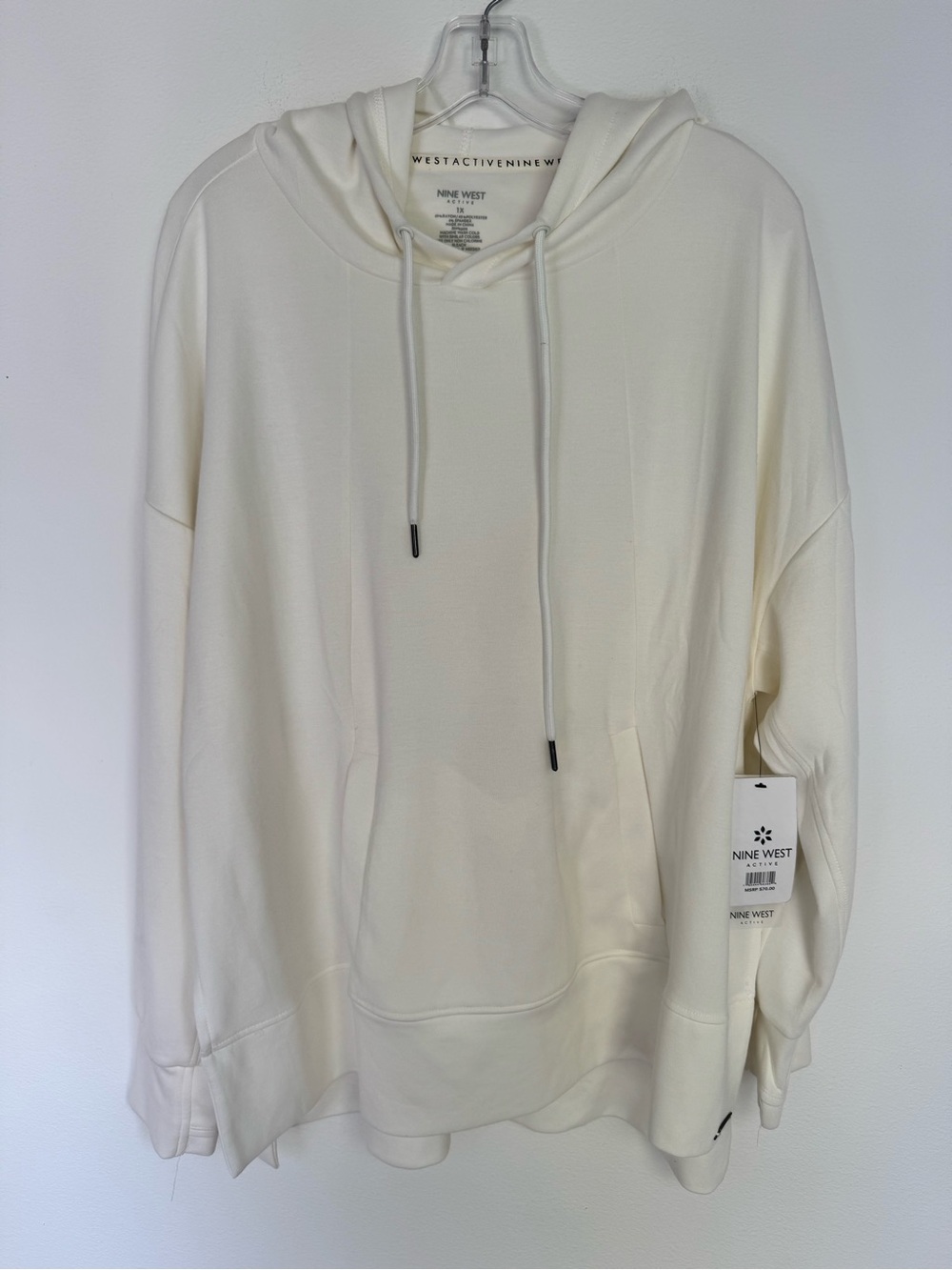 Nine West Active Women’s Cream Hooded Pullover Sweater- NWT 1X